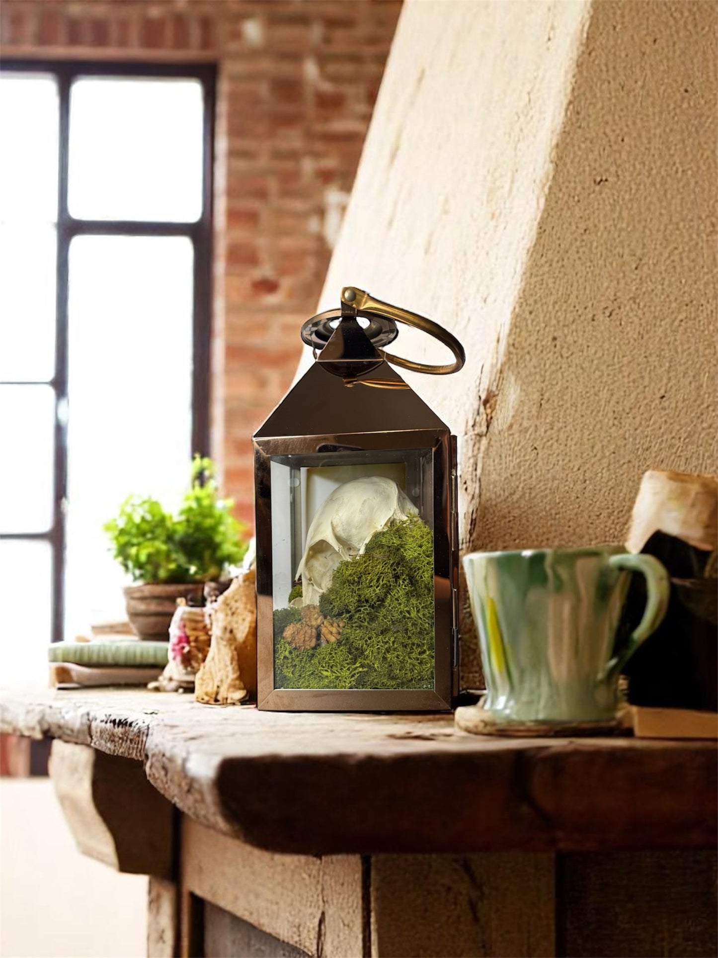Copper Sheep Skull Lantern