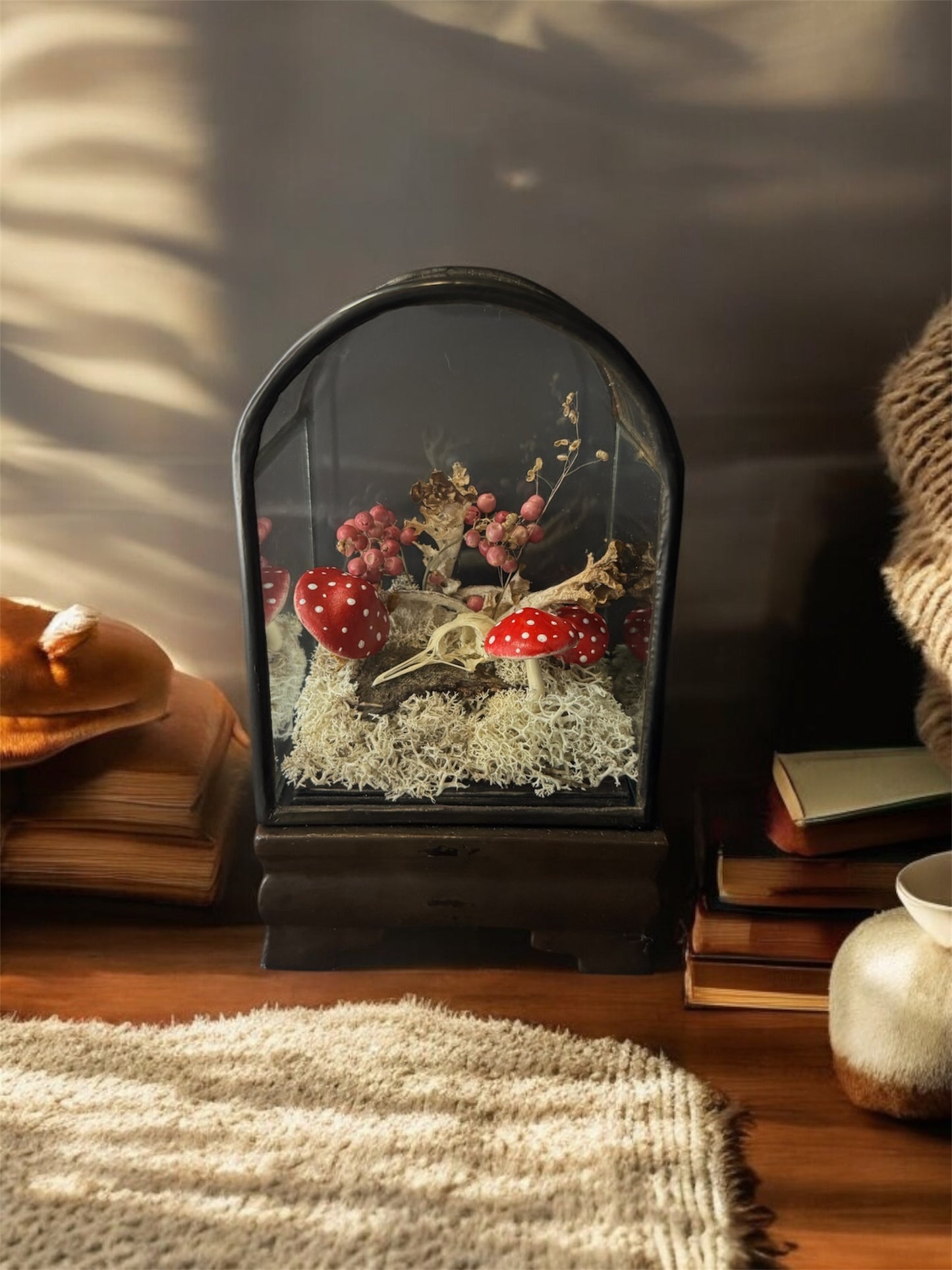 Bird Skull in Vintage Terrarium