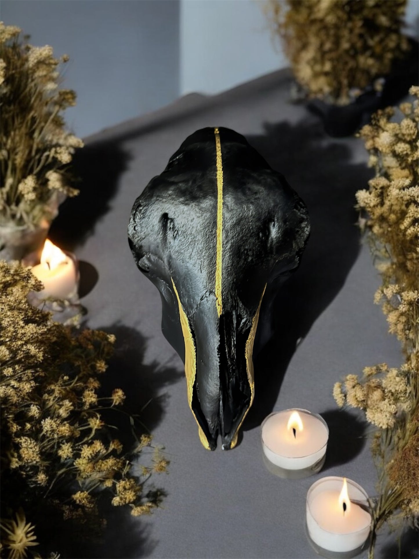 Black & Gold Sheep Skull