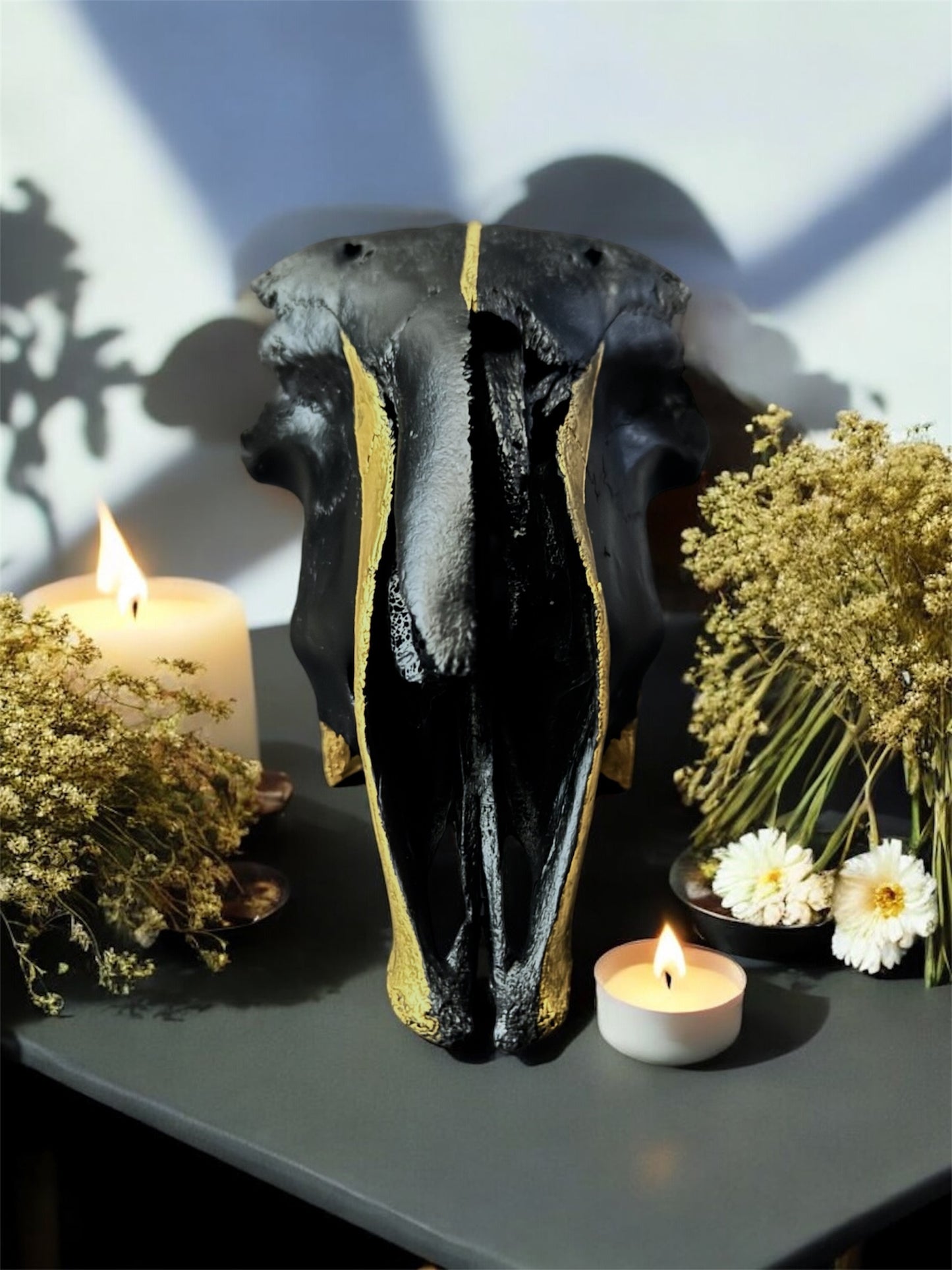 Black & Gold Sheep Skull