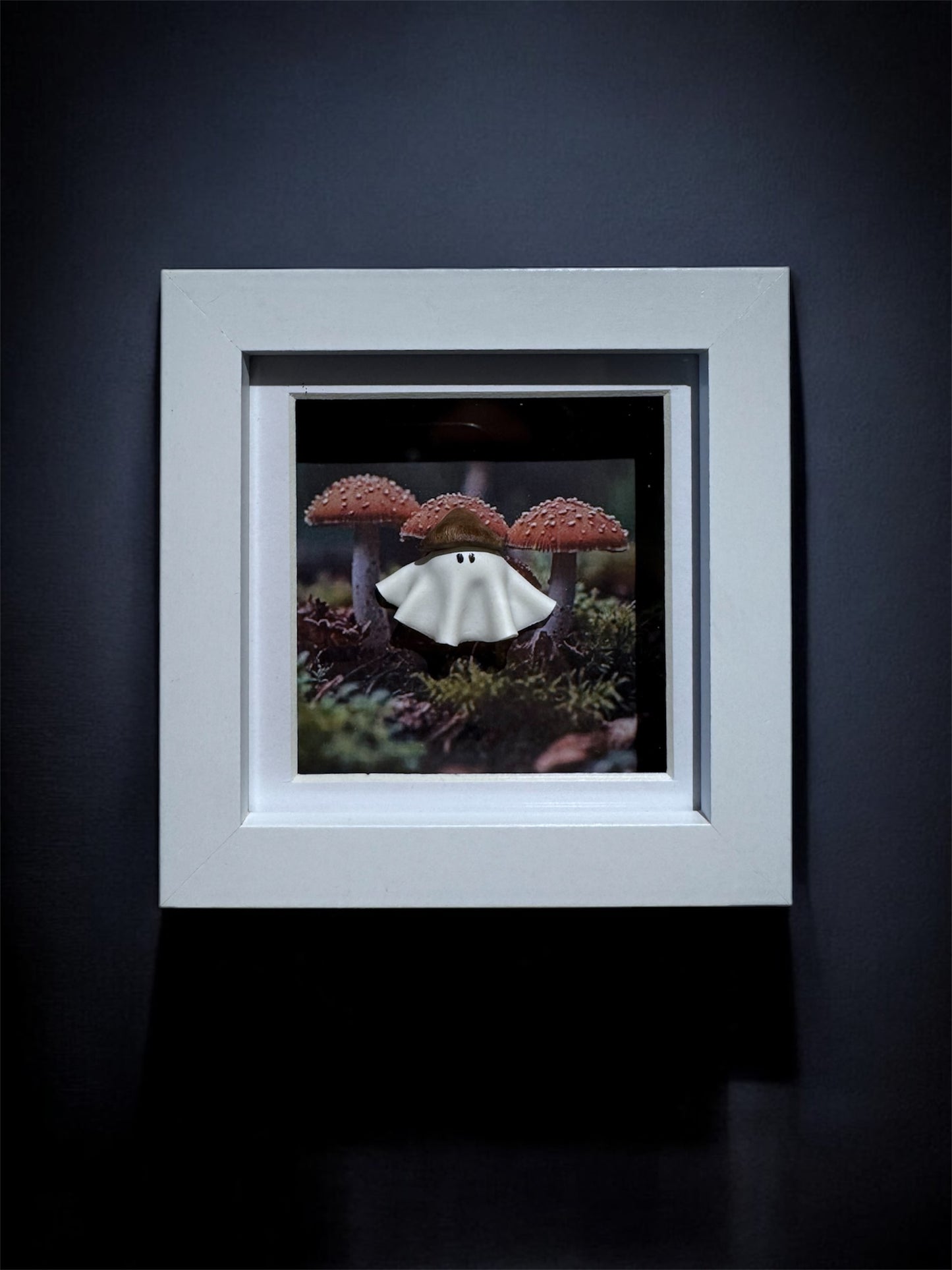 Mushroom Hat Ghost Box (White or Black Frame)