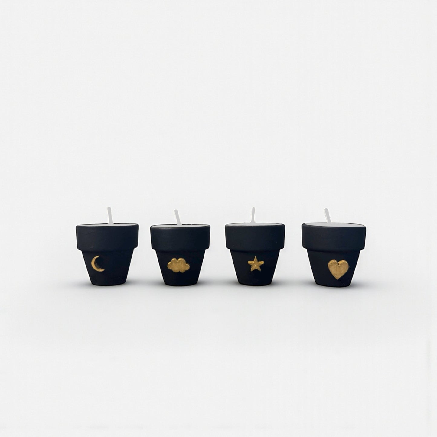 Black & Gold Micro Pot Candle Set