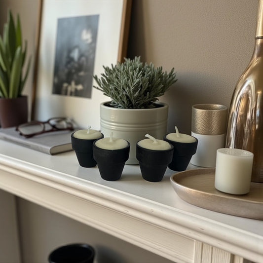 Black Micro Pot Candle Set